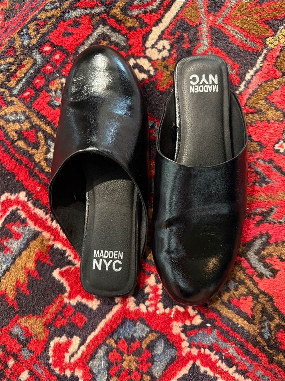 Madden NYC Women’s Black Slip-On Mules